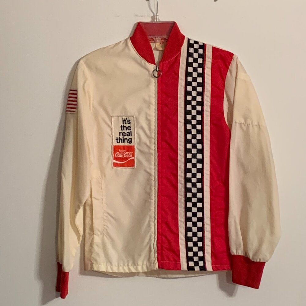 Vintage Coca Cola Checkered Racing Windbreaker